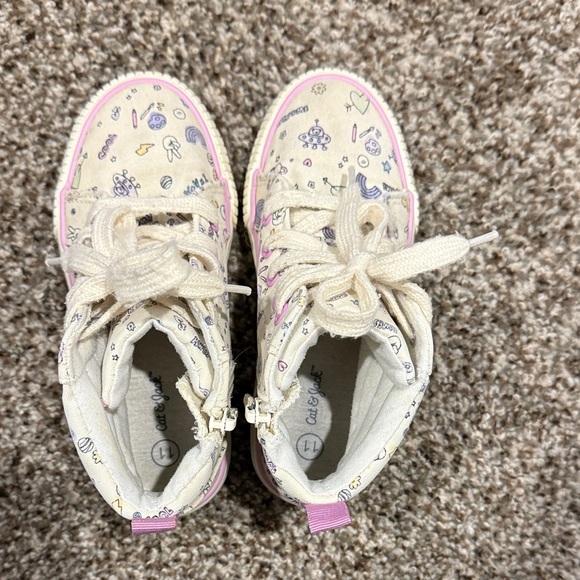 Cat & Jack Cream and Pink Kids' High-Top Sneakers - Picture 5 of 7